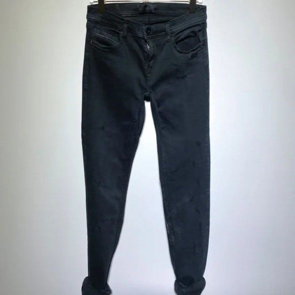 Diesel Black Gold Womens Type 253‎ Jeans Black Long Leg Low Waist Denim